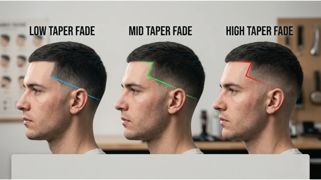 Types of Taper Fades by Placement