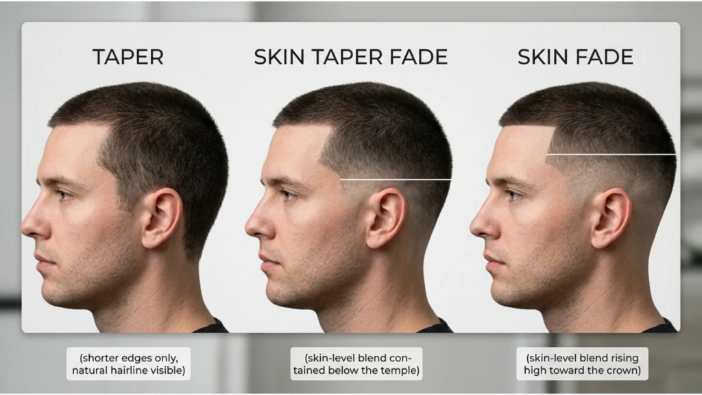 Skin Taper Fade vs. Skin Fade vs. Taper