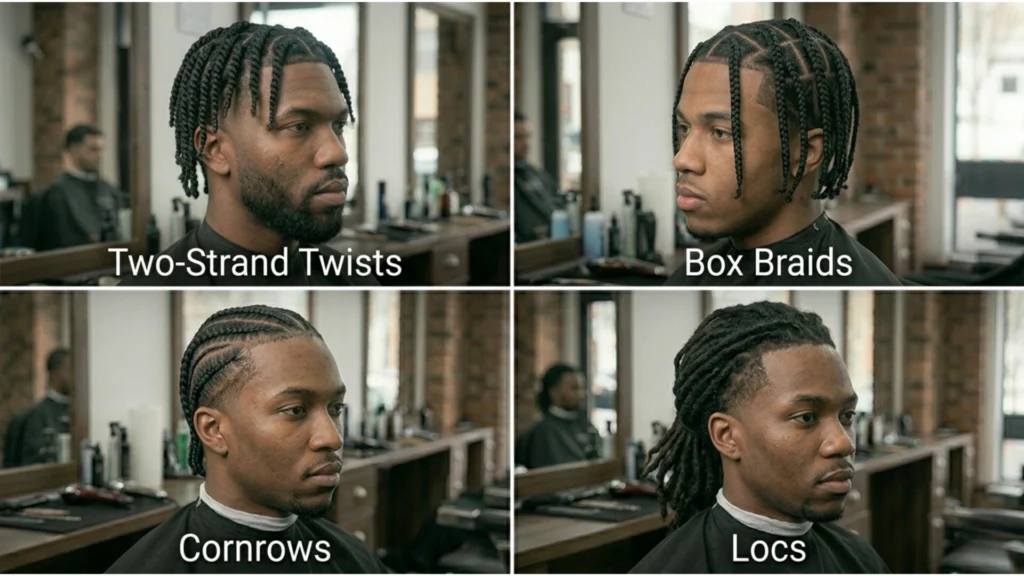 Low Taper Fade Black Male Protective & Long Styles