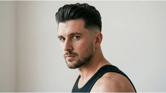High Taper Fade Slick Back