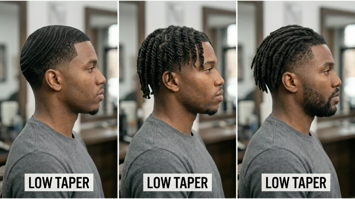 Low Taper Fade Black Male Haircuts
