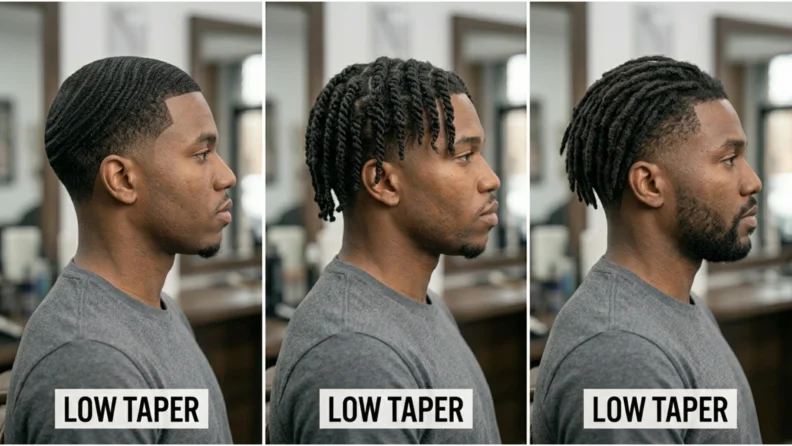 Low Taper Fade Black Male Haircuts