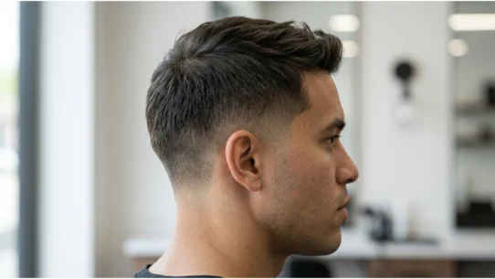 Low Taper Fade Straight Hair
